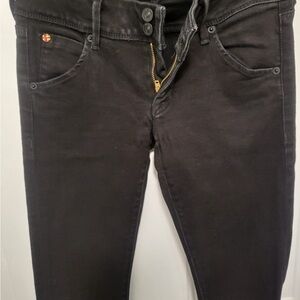 Hudson black Collin  skinny jeans flap pockets size 25